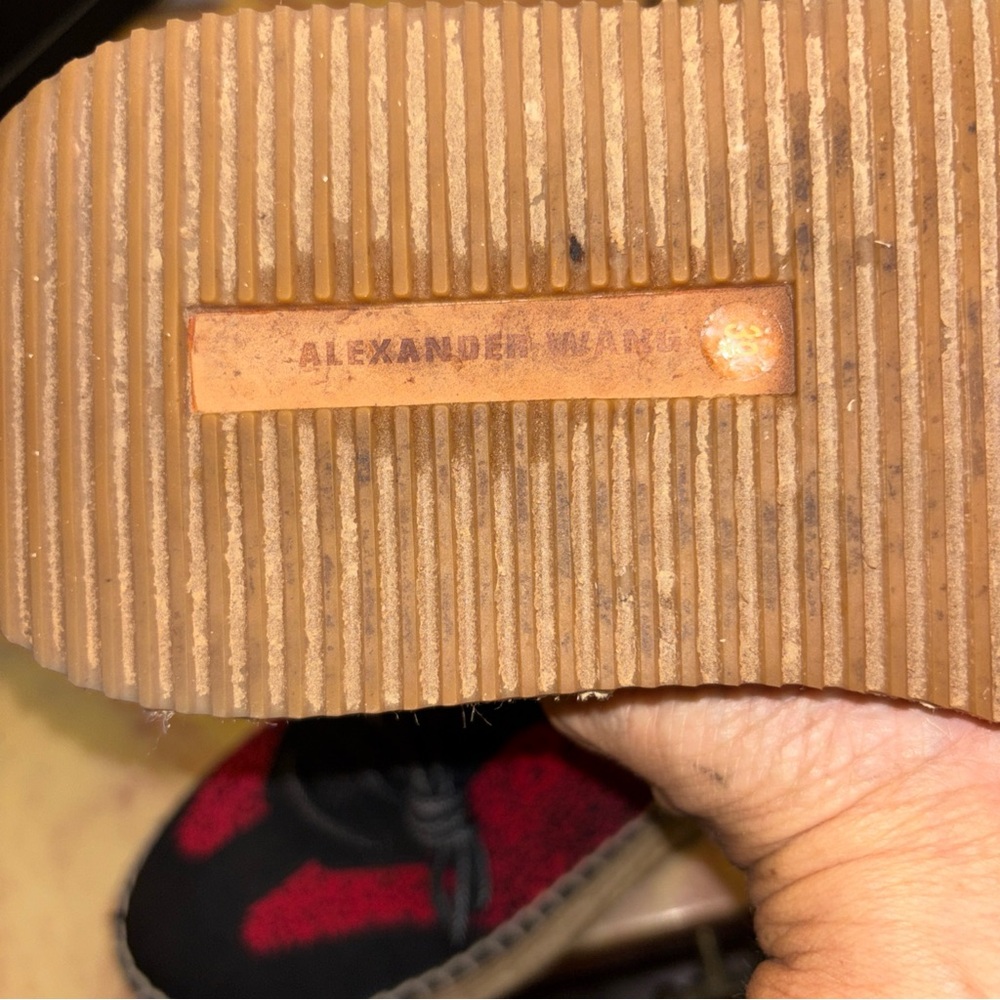 Alexander Wang Black Knit Espadrille Sneakers with Red Accent - Picture 11 of 14